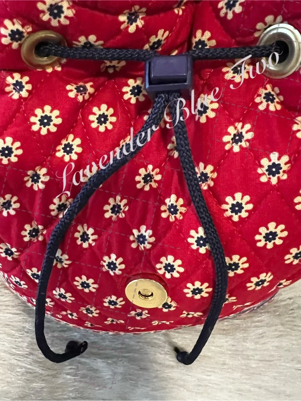 Vintage VERA BRADLEY Americana 2003 Mimi Flap Backpack USA Red Blue Paisley Y2K